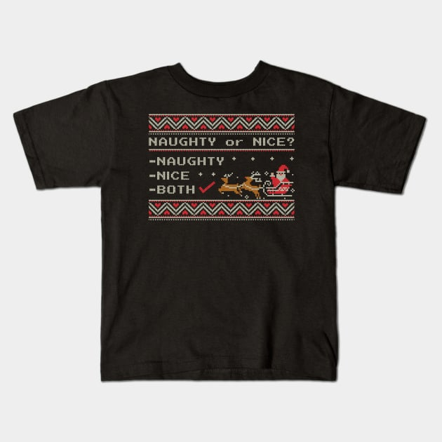 Both Checked - Ugly Christmas Sweater design Kids T-Shirt by Kicosh